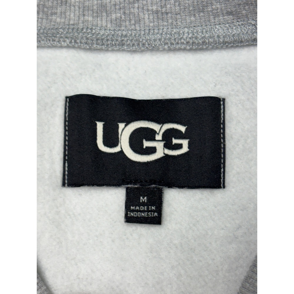UGG Womens Grey Faux Fur Logo Raglan Sweatshirt Medium‎ 1123718 Heather Grey - Picture 2 of 7